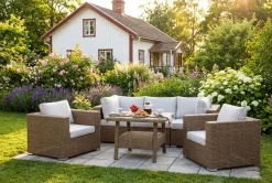 deNoord Veranda & Terrasse-Marcus Loungegruppe Brun,Grey