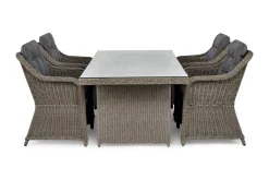 deNoord Spisegrupper Hage-Marcus Spisegruppe 200 + 4 Lenestoler m Pute Beige,Grey