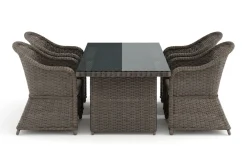 deNoord Marcus utendørs spisegruppe 160x90 cm med 4 Marcus Light utefåtöljer