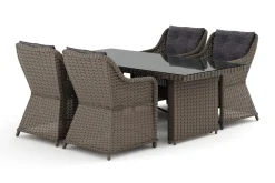 deNoord Spisegrupper Hage|Cafesett-Marcus utendørs spisegruppe 160x90 cm med 4 Marcus utefåtöljer