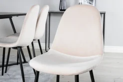Venture Home Spisegrupper-Marina Spisegruppe 180 cm Rektangulær med 6 Polar Stoler Beige,Svart