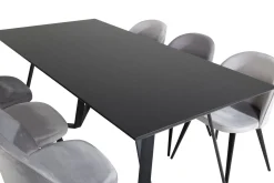 Venture Home Marina Spisegruppe 180 cm Rektangulær med 6 Velvet Stoler