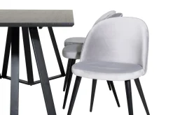 Venture Home Marina Spisegruppe 180 cm Rektangulær med 6 Velvet Stoler