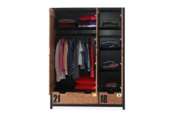 Garderobeskap Barn|Oppbevaring Barnerom-Maritza Garderobe 3 Dører tre,Natur
