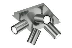 Trio Lighting Spotlights & Downlights-Marley spot firkantet 4xGU10 nikkel Stål