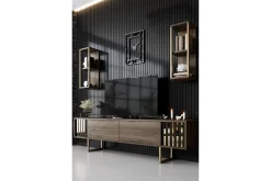 Tv-Benk & Mediabenk-Masatomo TV-benk 180 cm Valnöt,Svart