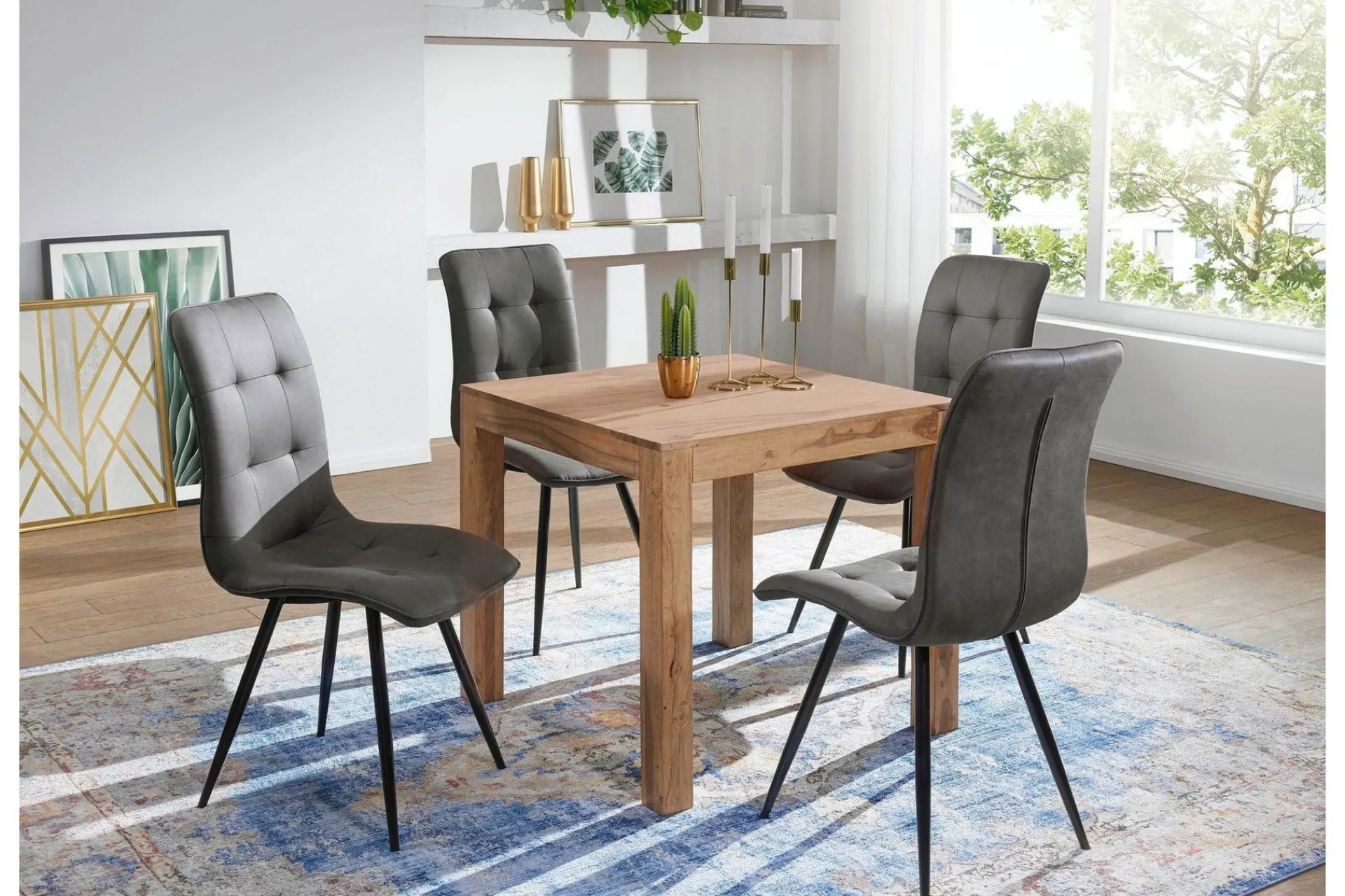 Wohnling Spisebord & Kjøkkenbord-Massie Spisebord 80 cm Tre/Natur