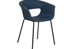 Matsalsstol Beliani Elma set om 2 Blå-Svart Dark blue