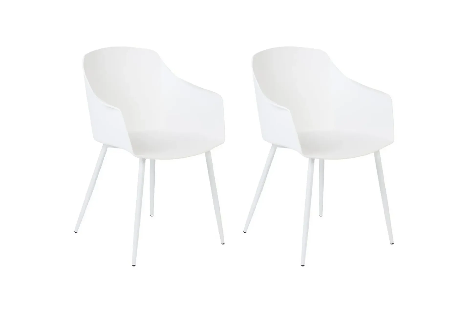 Karmstoler-Matsalsstol Beliani Fonda set om 2 White Hvit
