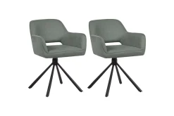 Matsalsstol Beliani Loures set om 2 Beige-Svart Dark green