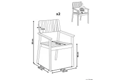 Matstol Beliani Agello set om 2 Light wood