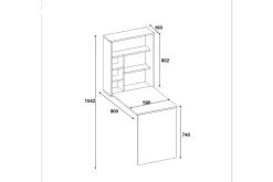 Mcmillan Veggskrivebord 90 cm med Oppbevaringshyller