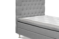 Bedly Kontinentalsenger-Meja Komplett Sengpakke 160x200 cm Dobbeltseng med Sengegavl Lysegrå