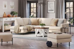 Scandi Days Menard Compact 4-seters Venstrevendt L-formet Sjeselongsofa i Stoff