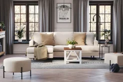 Scandi Days Sofa Med Sjeselong-Menard Compact 3-seters Venstrevendt L-formet Divansofa i Stoff Beige