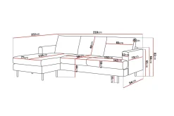 Scandi Days Sofa Med Sjeselong-Menard Compact 3-seters Venstrevendt L-formet Divansofa i Stoff Beige