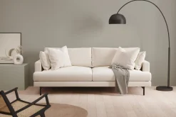Scandi Days Velour Sofa & Fløyel Sofa-Menard 4-seters Dyp Fløyelssofa Cremehvit