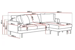 Scandi Days Sofa Med Sjeselong-Menard 3-seters Høyrevendt L-formet Divansofa i Manchester Beige