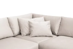 Scandi Days Velour Sofa & Fløyel Sofa-Menard 4-seters Venstrevendt Dyp L-formet Sjeselongsofa i Fløyel Beige