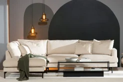Scandi Days Sofa Med Sjeselong-Menard 4-seters Venstrevendt L-formet Sjeselongsofa + Fotskammel i Manchester Beige