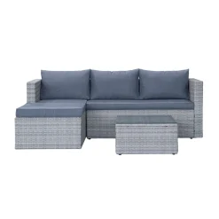 Comfort Garden Mendoza l-formet 4-seters sofagruppe i kunstrotting for altan og terrasse