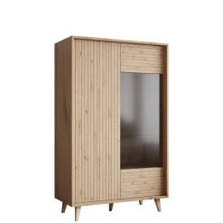 Vitrineskap|Skap-Merlas Vitrineskap 86x140 cm Brun
