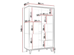 Vitrineskap|Skap-Merlas Vitrineskap 86x140 cm Brun