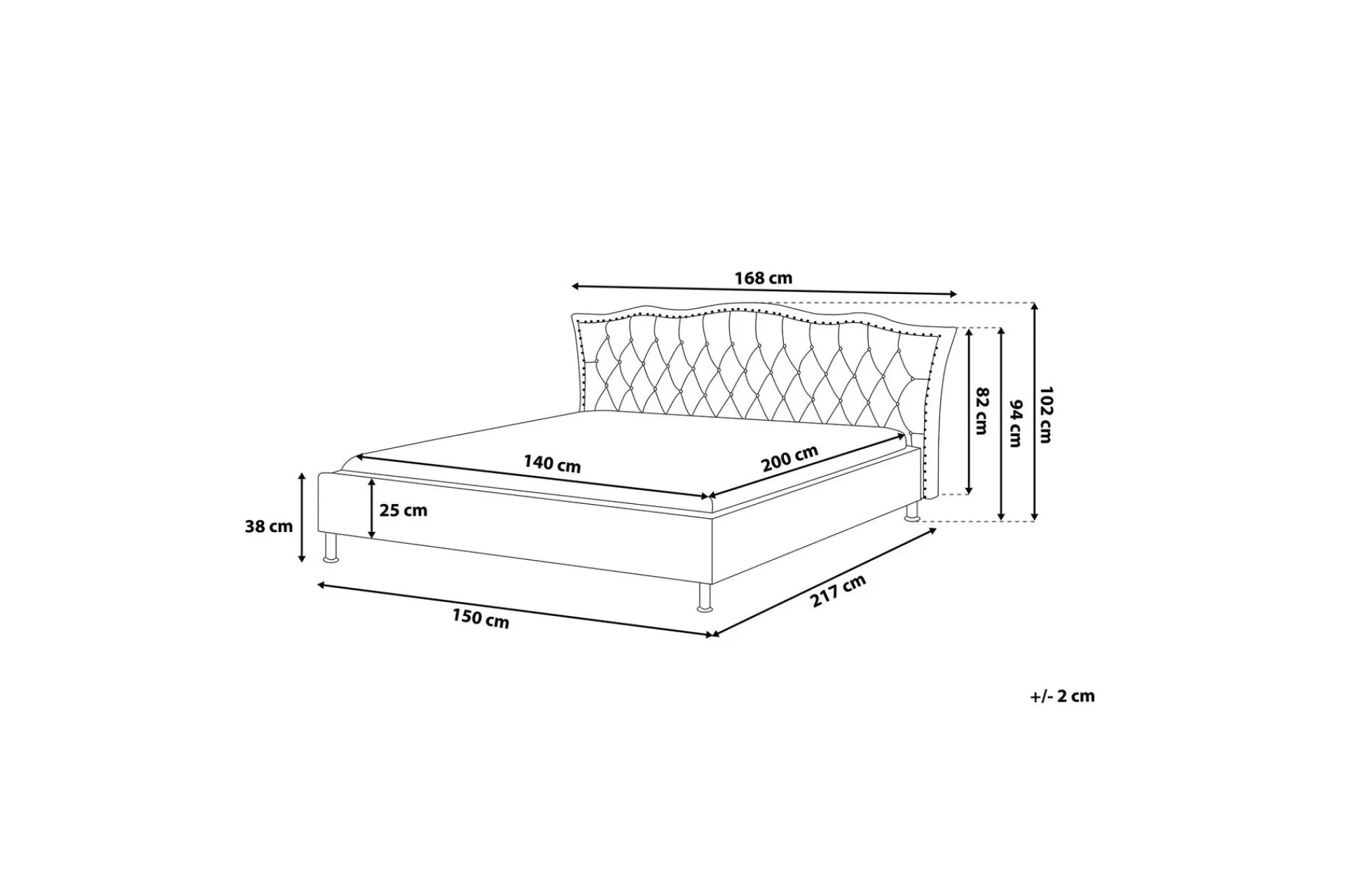Bedly Metz Dobbeltseng 140 | 200 cm