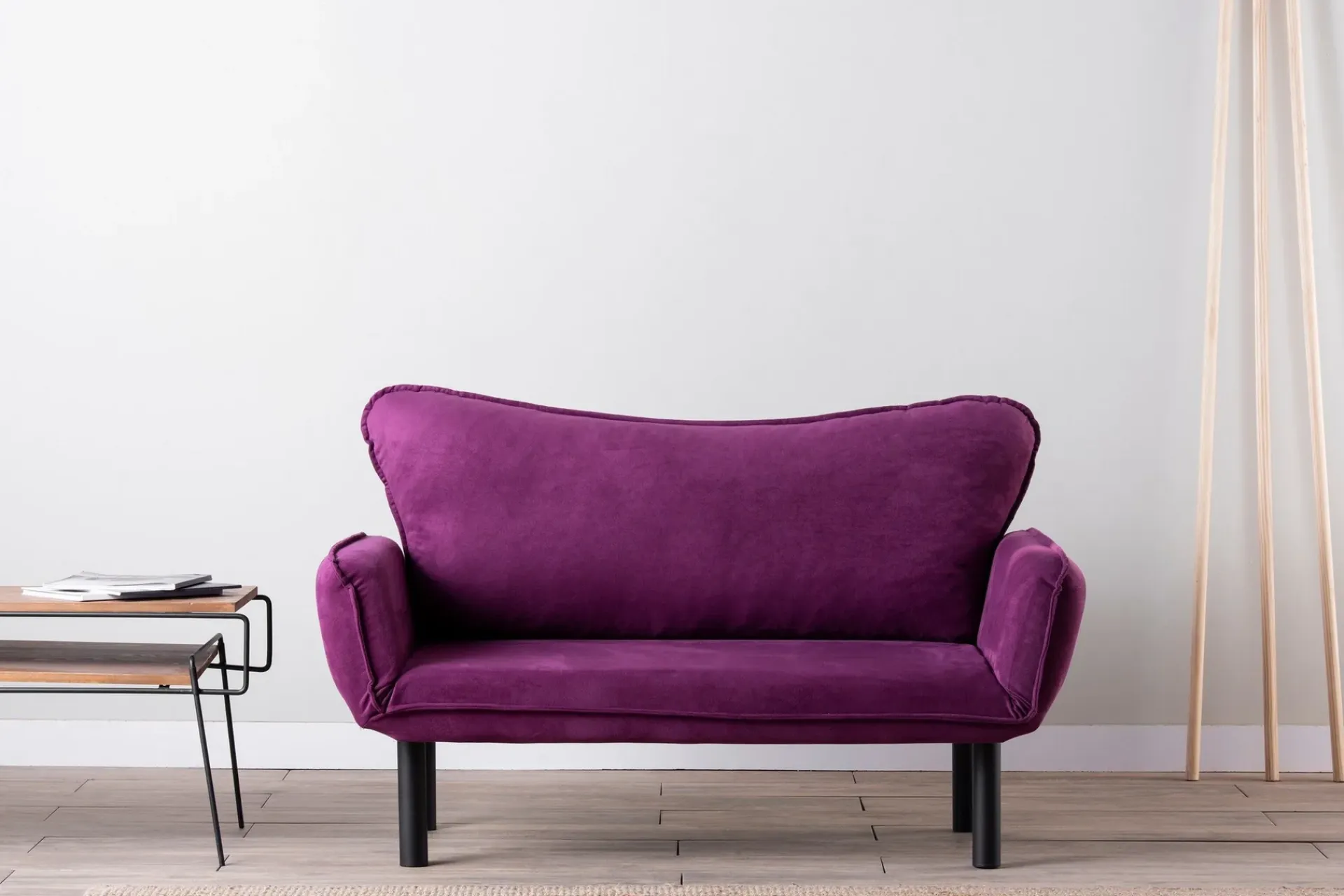Velour Sofa & Fløyel Sofa-Mezonzo 2-seter Sovesofa Lilla
