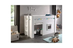 Barneseng & Juniorseng-Middelseng med gardiner Noah Hvit