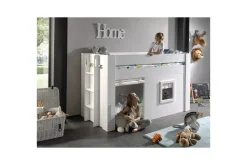Barneseng & Juniorseng-Middelseng med gardiner Noah Hvit