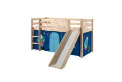 Middelseng med gardin Pino Astro Naturlig, Naturlig, Med sklie, Uten tunnel, Ingen lommer