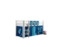 Barneseng & Juniorseng-Middelseng med gardin Pino Astro , , Uten sklie, Uten tunnel, 3 Hvit