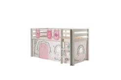 Barneseng & Juniorseng-Middelseng med gardin Pino Birdy , , Uten sklie, Uten tunnel, 3 Hvit