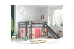 Middelseng med gardin Pino Spring Grå, Grå, Med sklie, Uten tunnel, Uten lommer