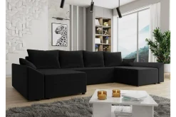 Midfeld 4-sits Hörnbäddsoffa Black
