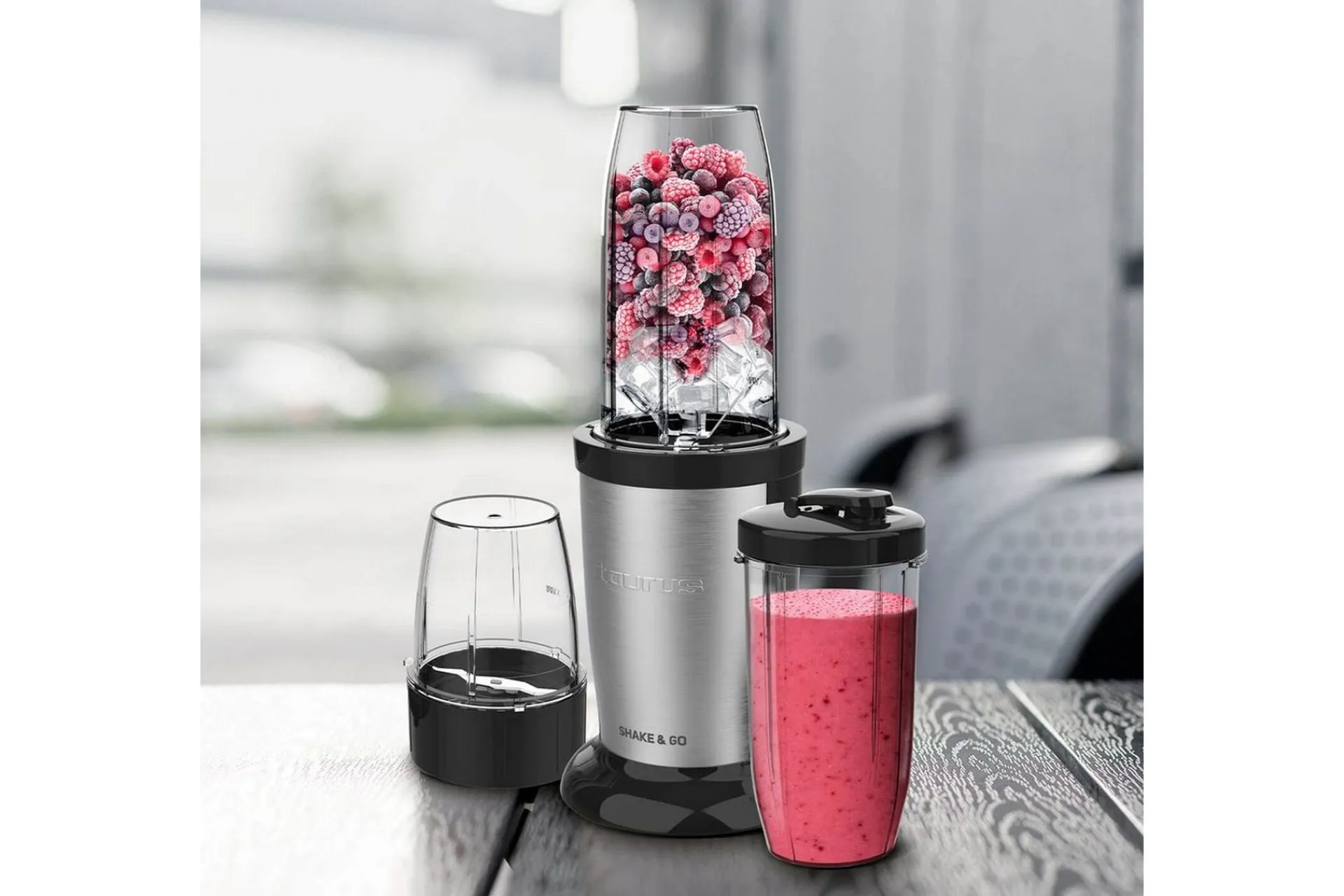 Produkter For Å Blande & Hakke|Kjøkkenutstyr-Mikser Taurus Smoothi Shake & Go 800W Sølv