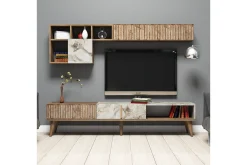 Tv-Møbelsett-Millay TV-møbelsett 180 cm Valnöt,Hvit