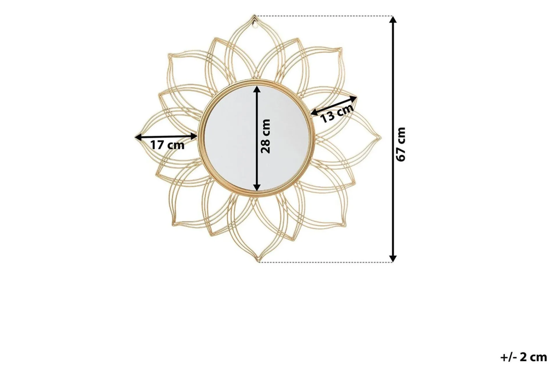 Veggspeil|Gangspeil-Milly Speil 67 cm Gull