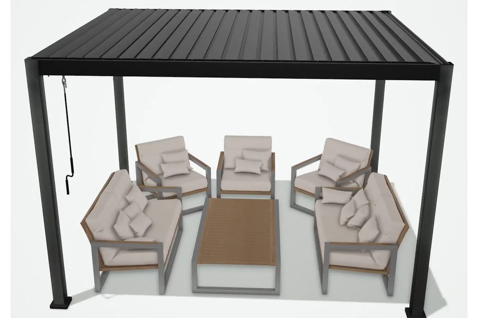 Paviljonger-Mirador Paviljong uten Vegger 300x400x250 cm Mørkegrå