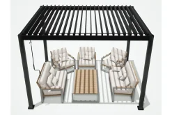 Paviljonger-Mirador Paviljong uten Vegger 300x400x250 cm Mørkegrå