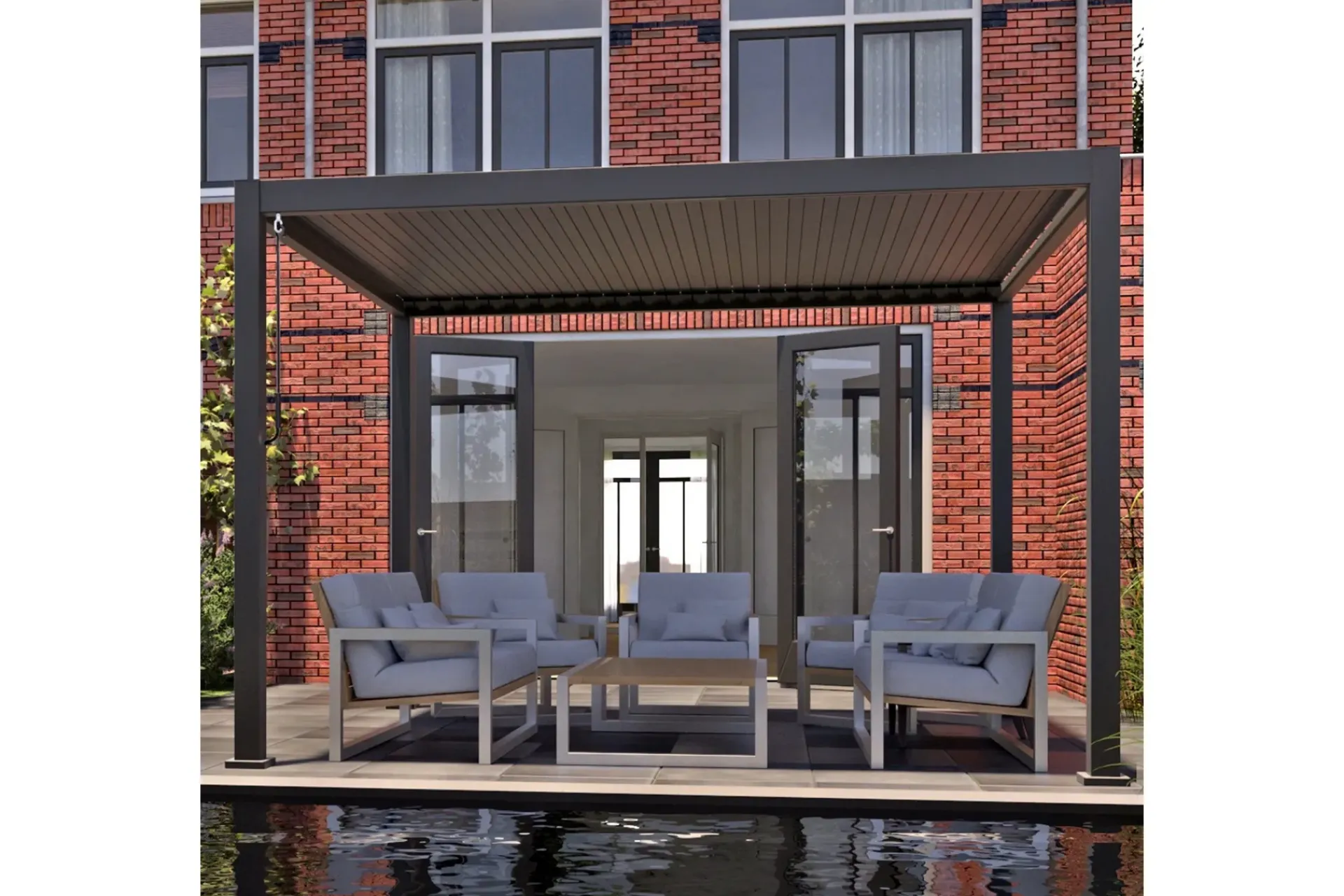 Paviljonger-Mirador Paviljong uten Vegger 300x400x250 cm Mørkegrå