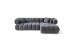 Sofa Med Sjeselong-Mississauga Sofa med divan 3-seter Mørkegrå