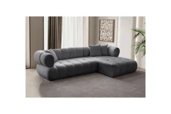 Sofa Med Sjeselong-Mississauga Sofa med divan 3-seter Mørkegrå