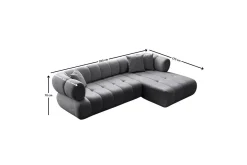 Sofa Med Sjeselong-Mississauga Sofa med divan 3-seter Mørkegrå