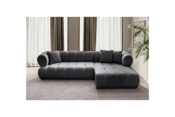 Sofa Med Sjeselong-Mississauga Sofa med divan 3-seter Mørkegrå