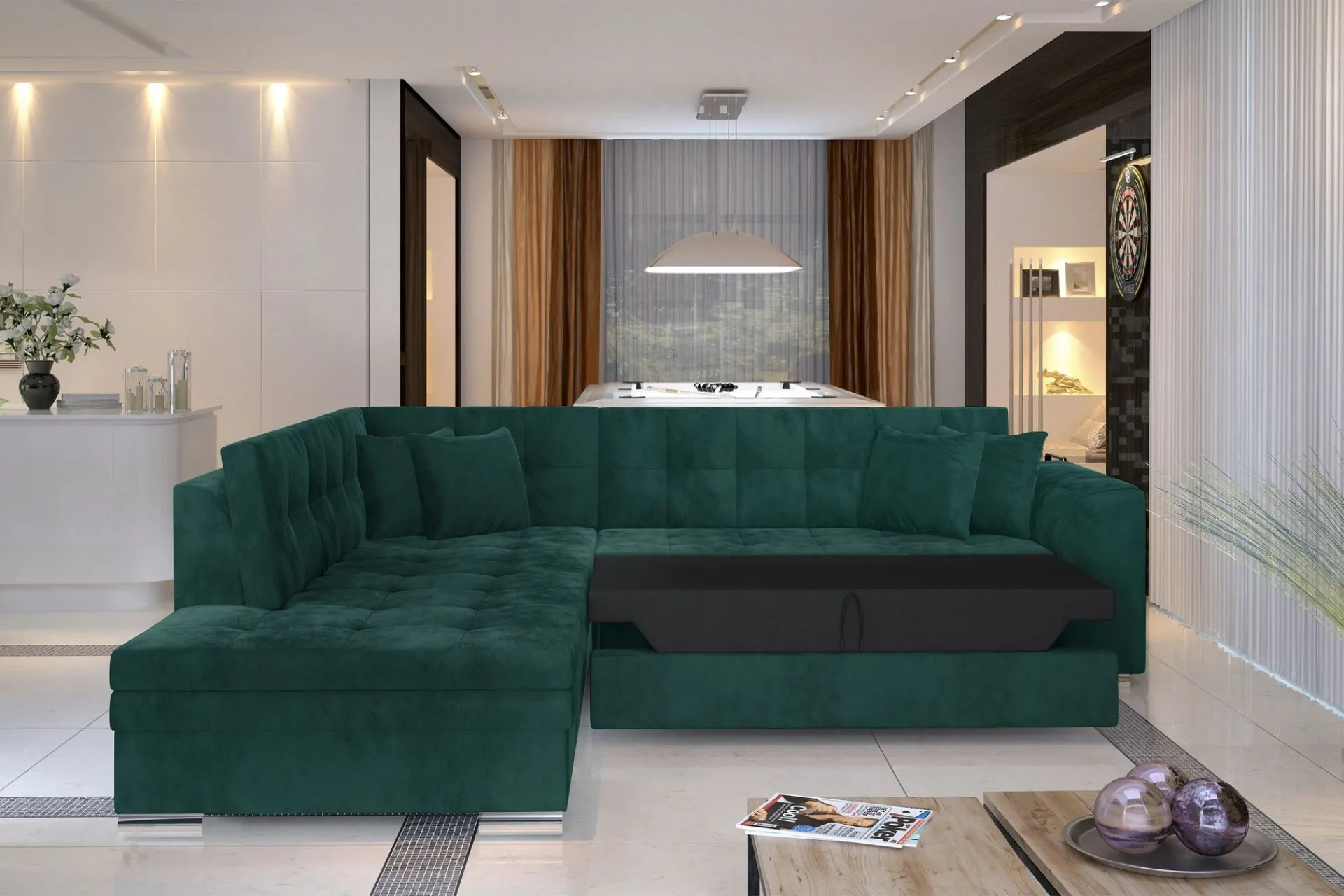 Sofa Med Sjeselong-Moclino Hjørnesovesofa Svart,Hvit