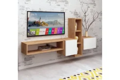 Tv-Møbelsett-Mod Design Mediaoppbevaring Brun,Hvit