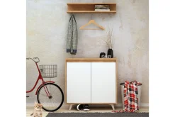 Møbelsett Til Gang & Entre|Møbelsett Til Gang & Entre-Mod Design Skjenk/Hattehylle Brun,Hvit