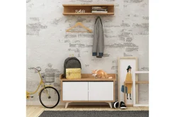 Møbelsett Til Gang & Entre|Møbelsett Til Gang & Entre-Mod Design Skoskap/Hattehylle Brun,Hvit